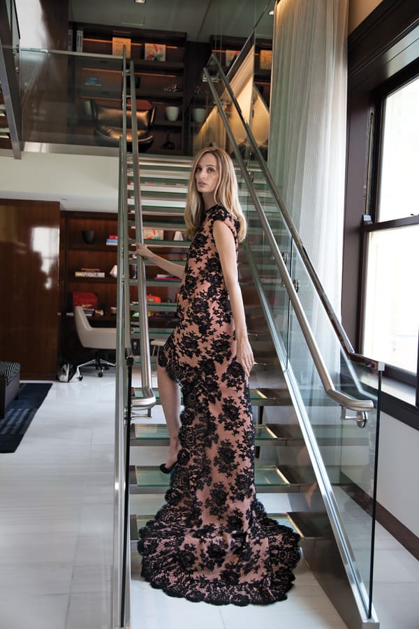 Santo Domingo in the penthouse of The Joule. Emilia Wickstead Fall 2014 collection, at modaoperandi.com; Paul Andrew shoes.
