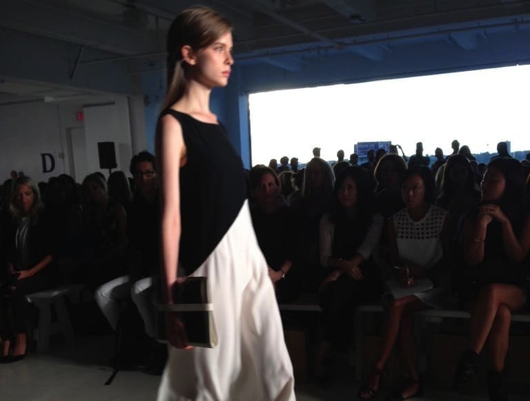 A look from Zero + Maria Cornejo's Spring 15 runway presentation
