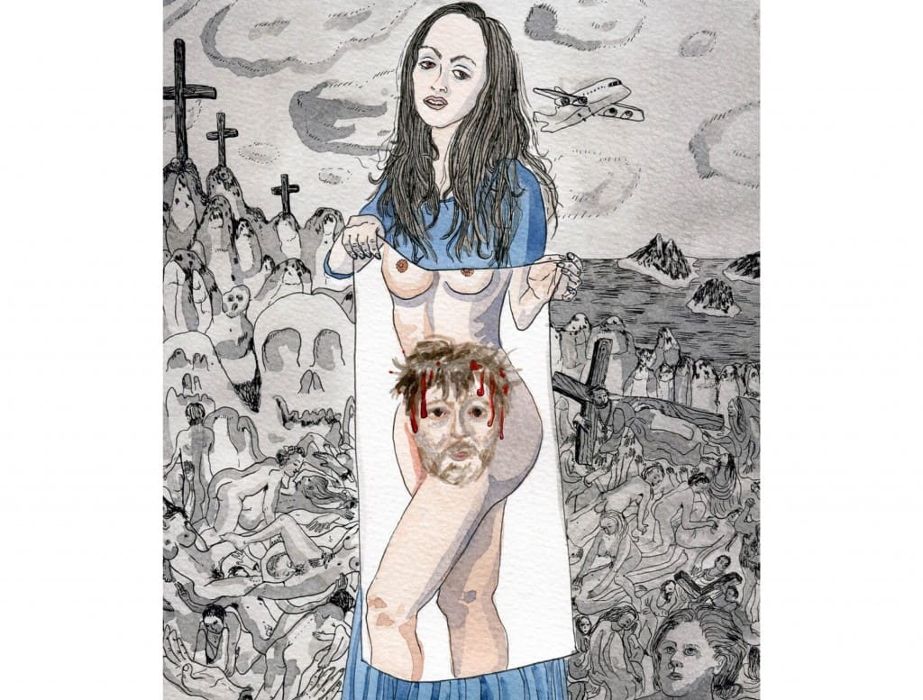 At Redbud Gallery, Jennifer May Reiland conflates Veronica's Veil, with a post-apocalypse reading of feminism. 
