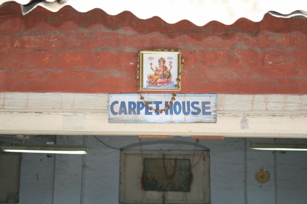 In India at a carpet studio in Raipur. The building was originally built by the British in the 19th century as an indigo plantation and was converted to a carpet studio in the 1950's. Today yarns are dyed and washed here for preparation for weaving carpets.