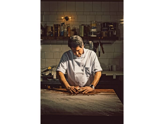 Heath Wendell working on his
dough bench