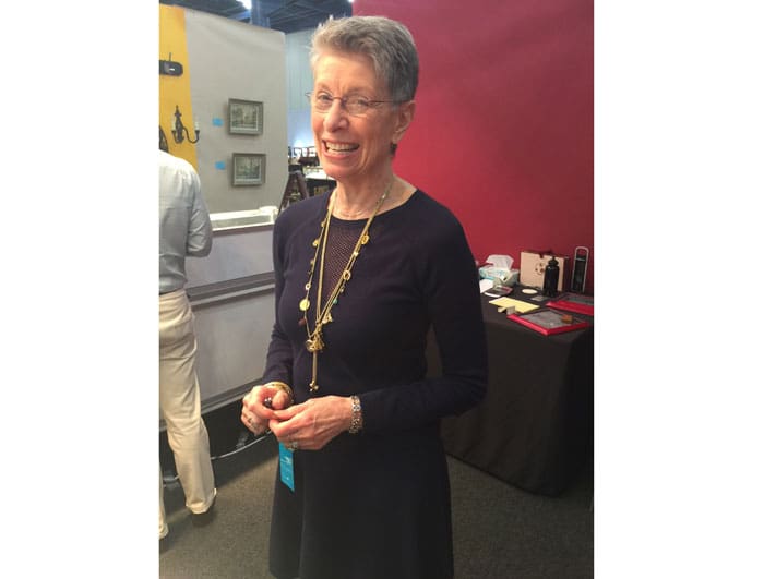 At the Past Era booth, Marion Glober.