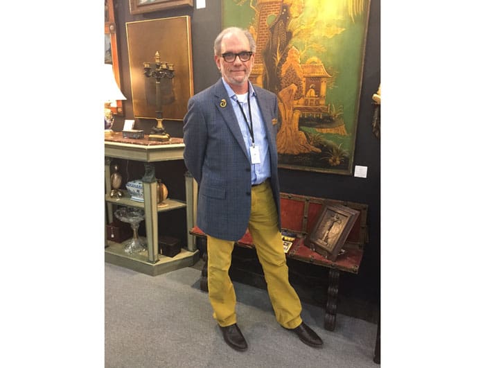 David Lackey in his booth, David Lackey Antiques. 