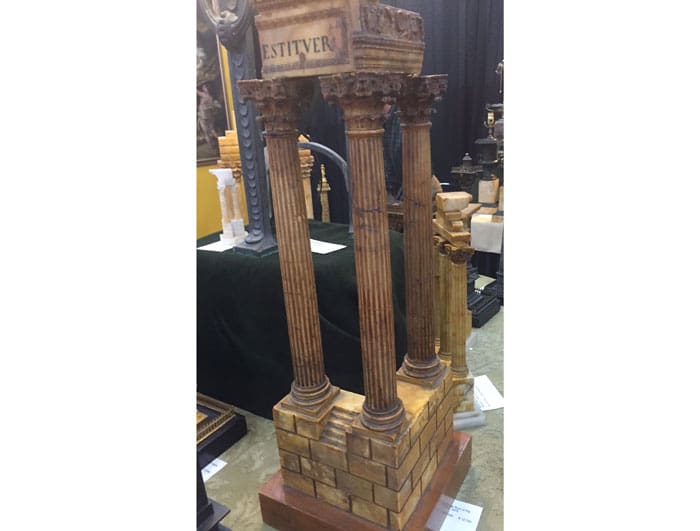 Sienna marble model of the ruin of the Temple of Vespasian, 1875, $12,750. From a collection of models, at Manor House Antiques booth, (Knoxville, TN).