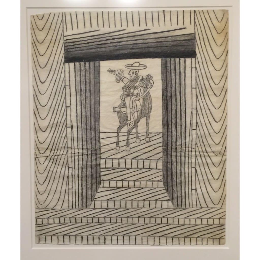 Martin Ramirez's "Untitled (Cowboy)," 1953, at Andrew Edlin Gallery (New York), Dallas Art Fair