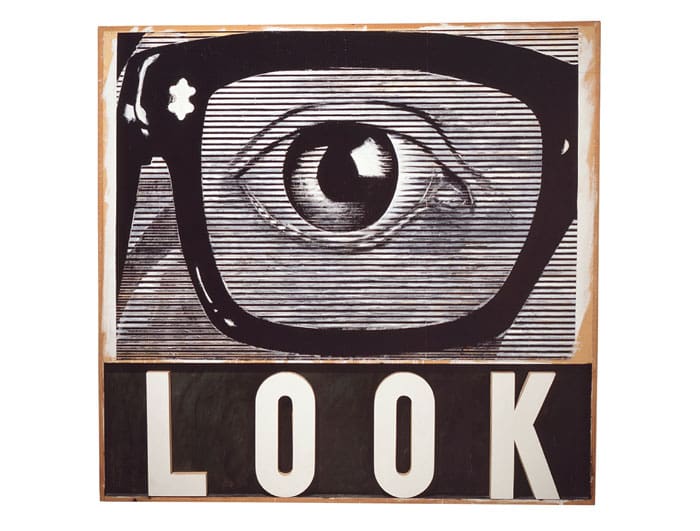 Joe Tilson’s “Look!,” 1964, gives the Brit their due. Collection Walker Art Center, Minneapolis. © 2014 Artists Rights Society (ARS), New York / DACS, London.