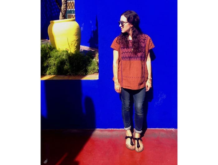 Cecilia in a traditional Oaxacan top.