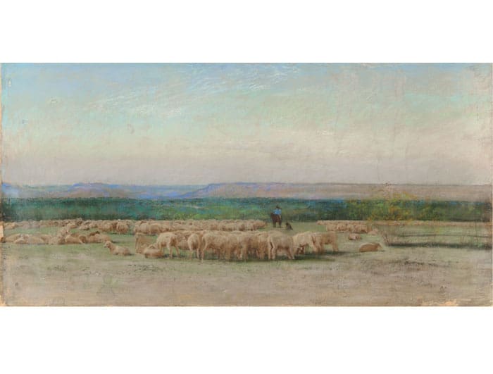 The late Texas artist Frank Reaugh's celebrated way with pastel brought $437,000 for his gem-like "Sheepherders Camp," 1893, measuring 20 by 40 inches. The new world record for Reaugh (1860-1945) was set May 16, 2015, at Heritage Auctions' Dallas HQ. 