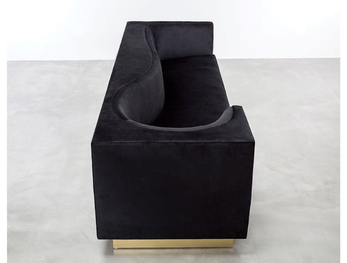 Laurent sofa in velvet and brass