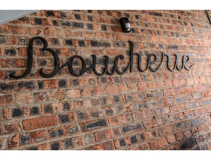 Boucherie sign in butcher shop. Photo courtesy Fulton Davenport. 