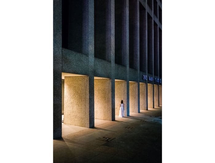 The hauntingly surreal "One Main Place," 2014, is one of Sharum's most memorable images in the Observe Dallas 2015 project. 