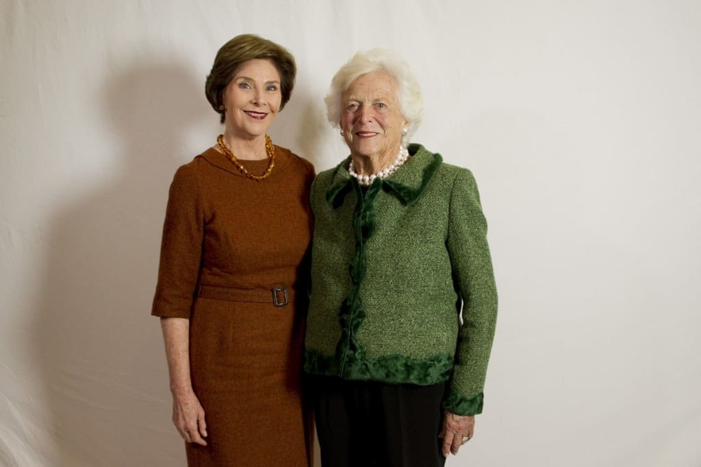 Laura Bush and Barbara Bush