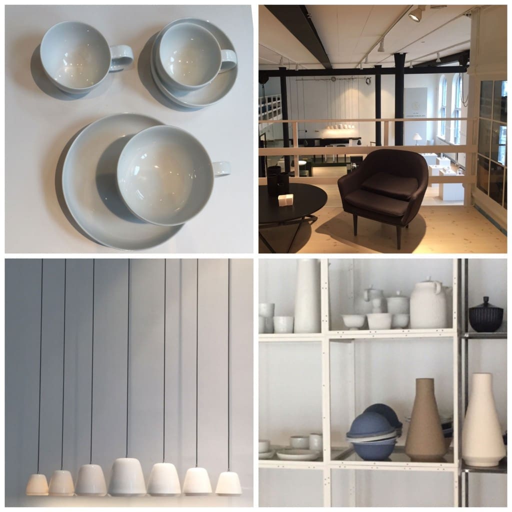 Lygnby Porcelain and the Notre Dame lamp series; perfectly peaceful in the Karakter Showroom I Copenhagen