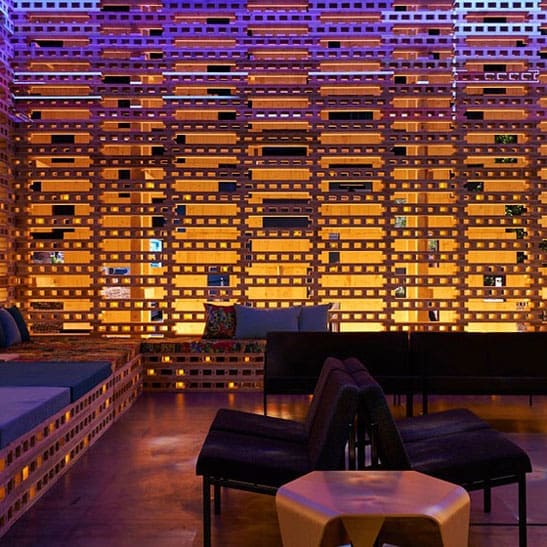 Basking in the glow of the Design Miami Basel VIP Lounge by Olson Kunding | Basel, Switzerland.