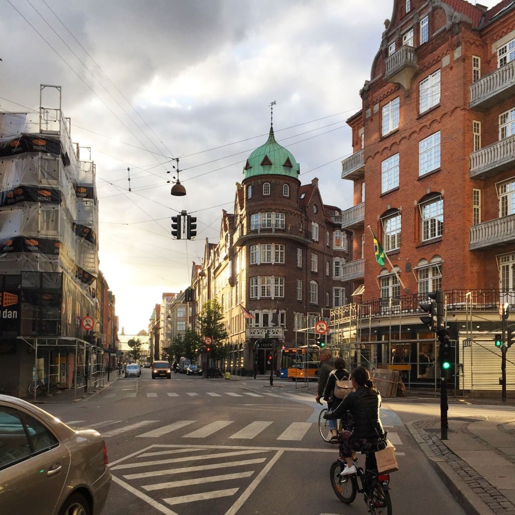 Cycling during sunset in downtown | Copenhagen