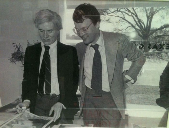 Andy Warhol signs "Interview" magazine covers featuring the photography of Houstonian  Suzanne Paul at Texas Gallery, circa 1980s. (Courtesy Deborah Colton Gallery, Houston.)