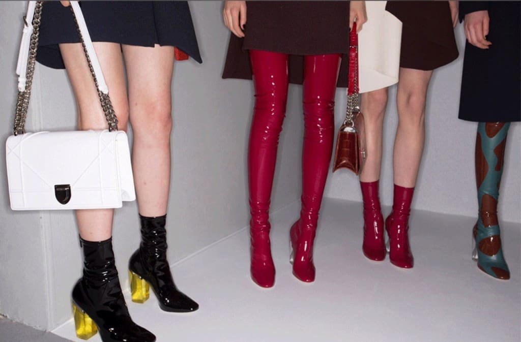 Backstage at the Dior Autumn/Winter 2015-2016 fashion show.