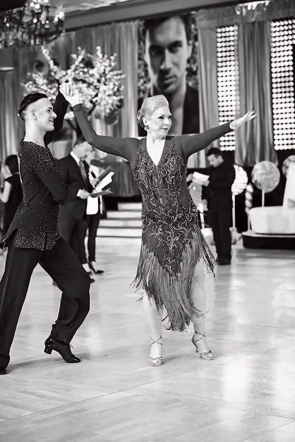 Professional dancer/teacher Stefan Golubovic and
Parker competing in Tampa in June, where they snagged nine first-place ribbons.