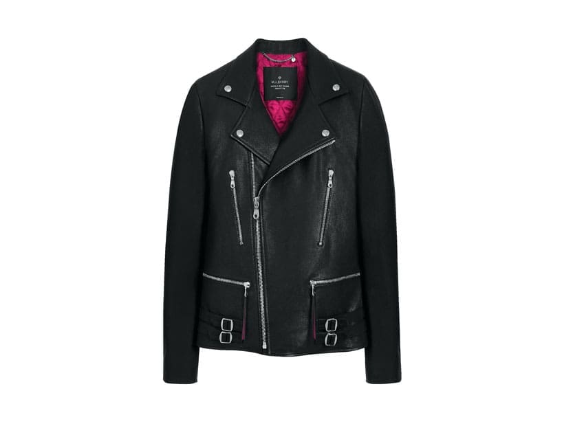 Mulberry Georgia May Jagger grainy leather biker jacket, $1,590