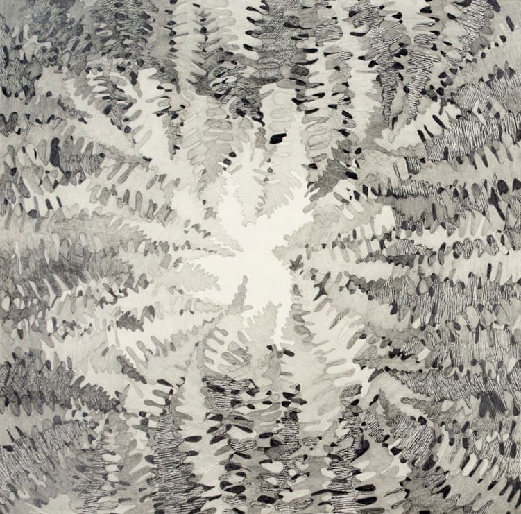 Katia Santibañez's "Another Flow," 2015, at Morgan Lehman Gallery. The artist distills a dialogue between city and countryside. 