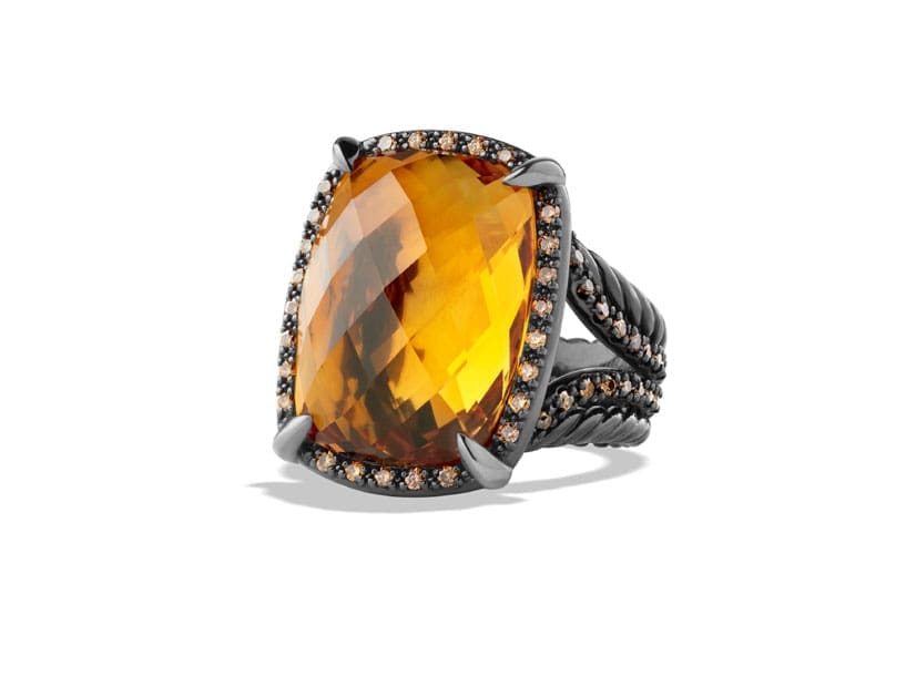 David Yurman's Chatelaine ring with diamonds is just one example of Midnight Ice.