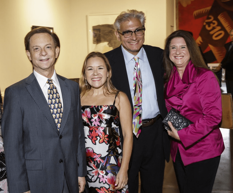 Patron honoree Lester Marks and Penelope Marks, fair founder Rick Friedman, and host committee chair Deborah Colton.
Year five marks Friedman's final HFAF as owner. (Photo by Kim Coffman.)