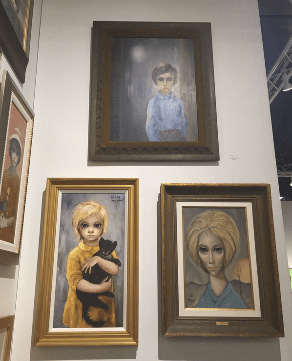 Big eyes were everywhere in the Margaret Keane booth. (Photo by Nancy Gutierrez.)