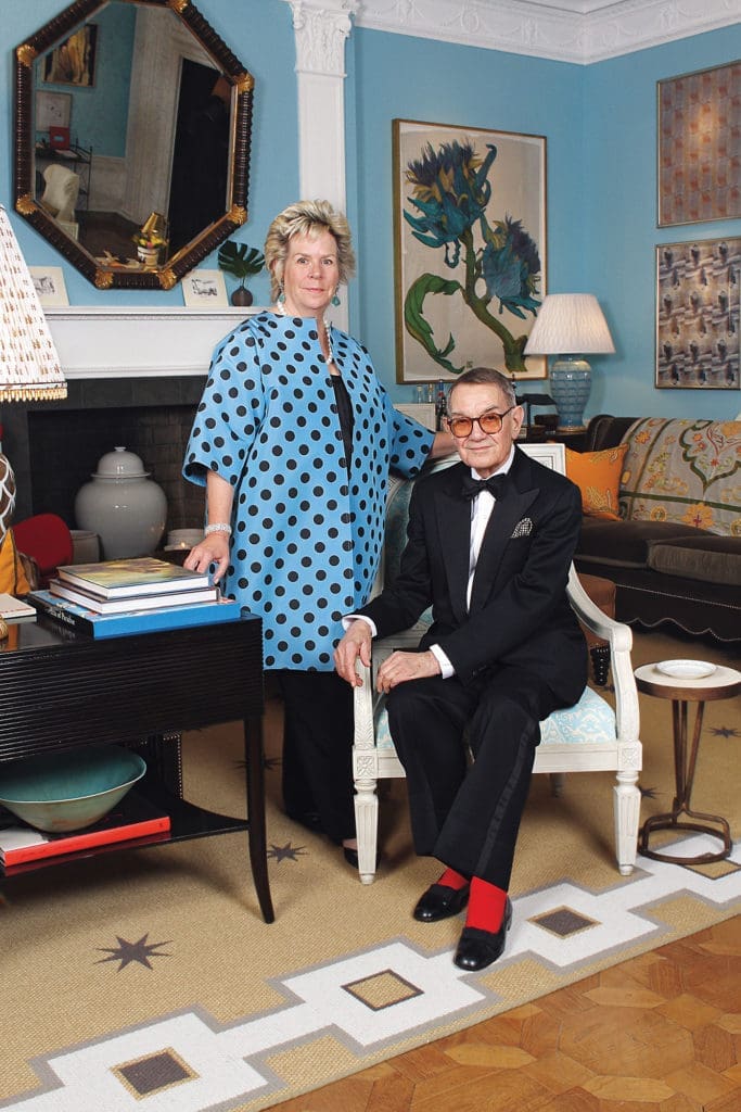 Albert Hadley and Bunny Williams in a room she designed for the Kips Bay Decorator Show House. (Photography by Maria Quiroga)