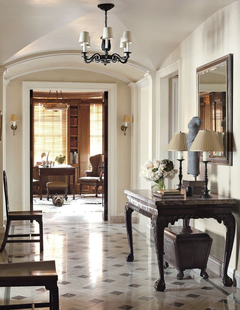 Albert Hadley and Bunny Williams in a room she designed for the Kips Bay Decorator Show House. (Photography by Maria Quiroga)