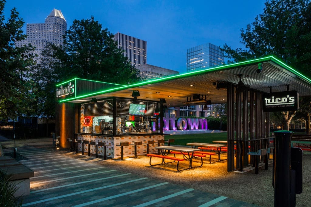 Rico's Morning + Noon + Night is located in Bagby Park. (Images courtesy Rico's Morning + Noon + Night)