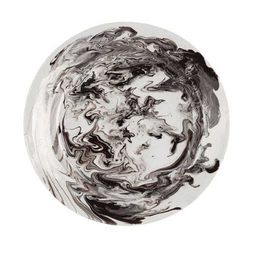 Brown-and-white marble
plate, $95