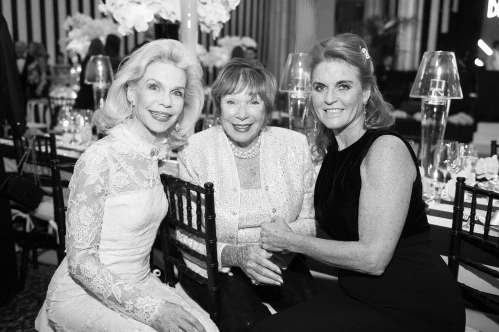 Lynn Wyatt, Shirley MacLaine, Sarah Ferguson Duchess of York at the Museum of Fine Arts, Houston Grand Gala Ball in 2015