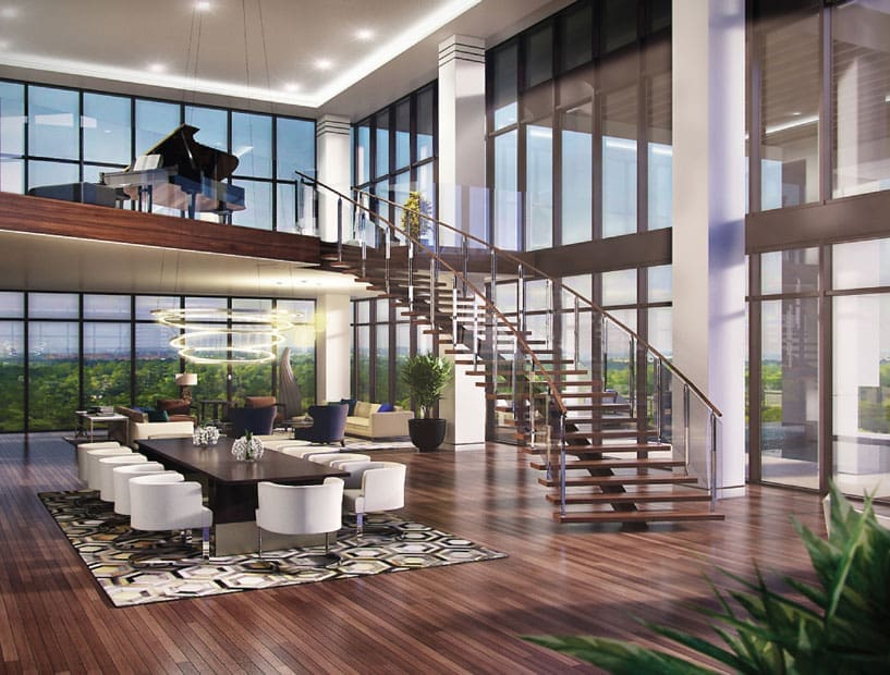 Living in a Houston high-rise doesn't mean you need to be confined to one floor. The River Oaks is one of many embracing this.