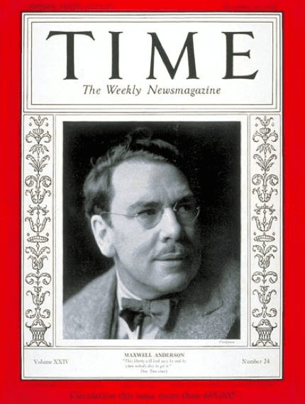 Maxwell L. Anderson descends from pedigreed cultural lineage; his namesake, grandfather Maxwell Anderson, was a Pulitzer Prize-winning American playwright. One of his works was later adapted to make “Meet Joe Black.” The elder Anderson graced the cover of “Time" magazine in 1934.
