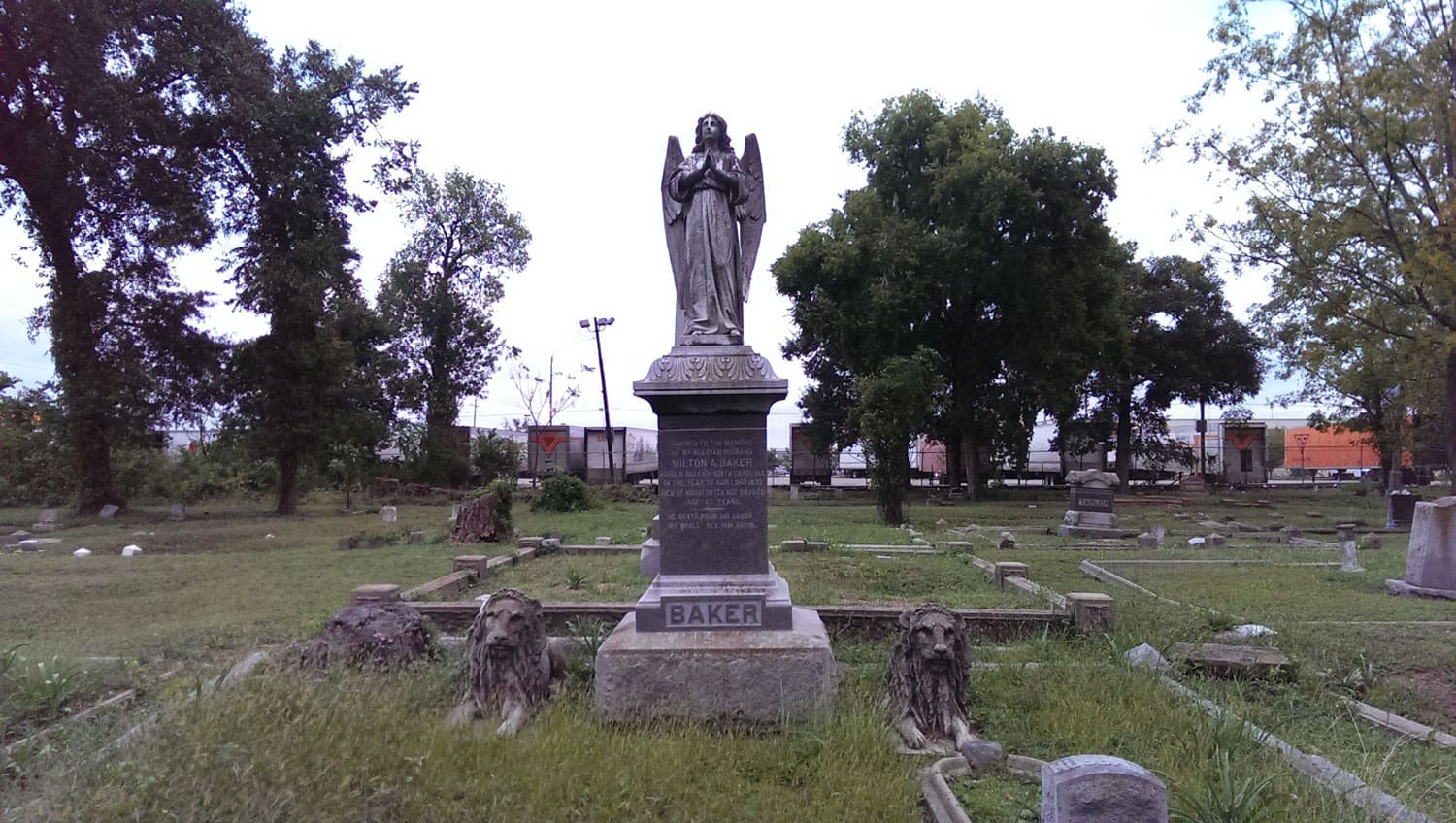 The Baker family has one of the most opulent memorials at Olivewood.