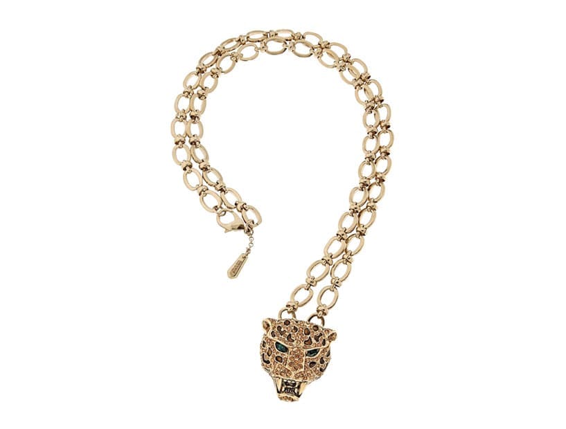 Roberto Cavalli panther chain necklace