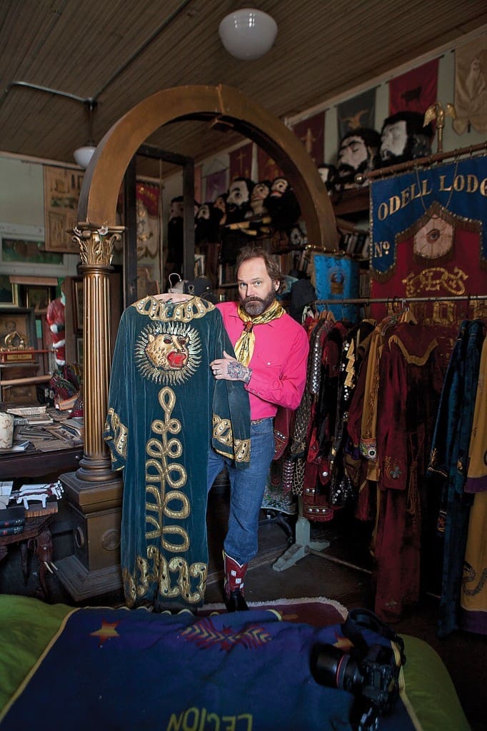 Meister Webb with his
favorite Knights of Pythias
robe, circa the turn-of-the-last-century.
