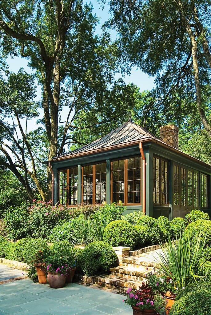 Summer house in the gardens of South Boulevard residence in
Broadacres
