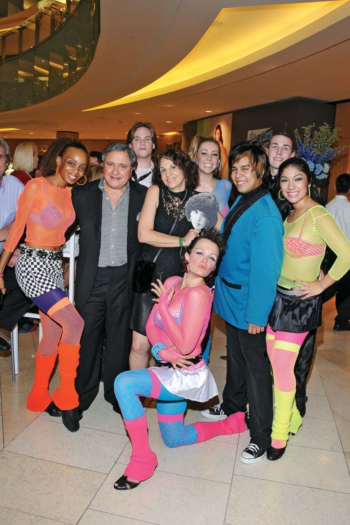 How far they've come: Charles and Joanne Teichman and a host of dancers fête 23 years in 2008 at a party designed by Todd Events. “We decided to skip the celebration for 20 and go right to 23, which is when we renamed the store Ylang 23 from Ylang-Ylang,” she says.