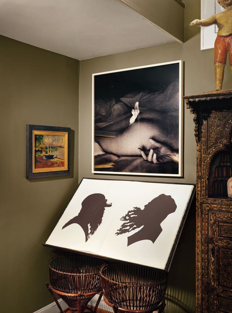 In the conference area,
silhouette book by Miller & Shellabarger. Photo by Dash Snow. Painted Islamic
cabinet from JF Chen, L.A.
