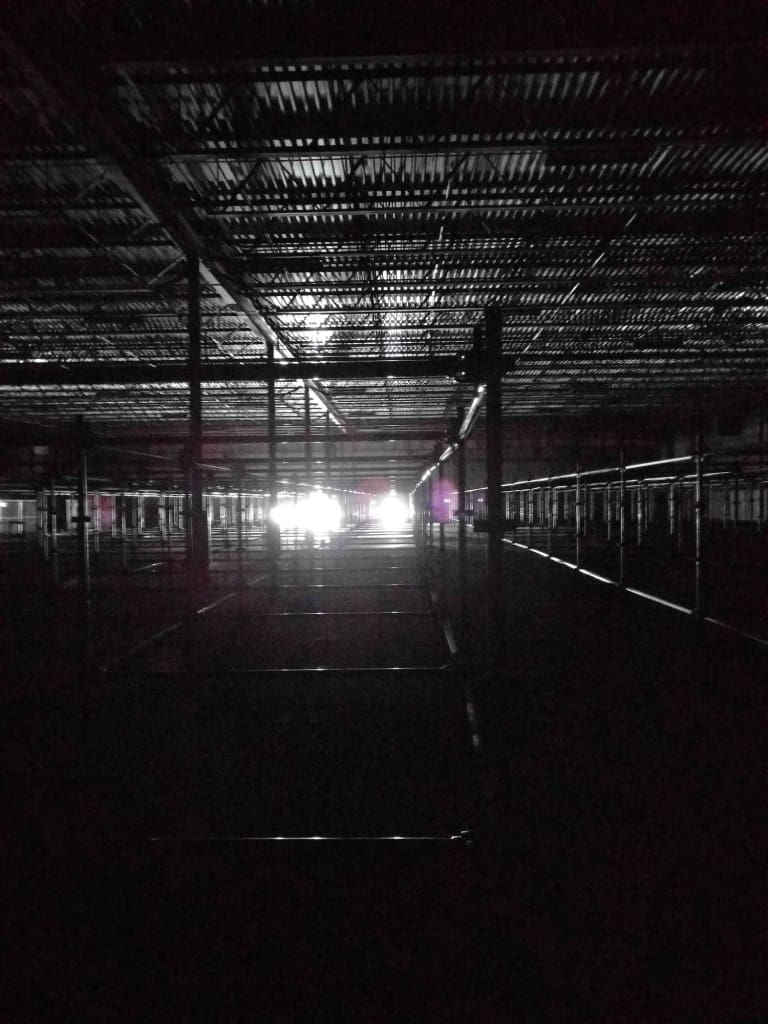 Paris-based Nonotak — a collaboration between illustrator Noemi Schipfer and musician Takami Nakamoto — transformed a industrial warehouse into a jarring, dynamic spectacle that provided a performative environment for Day For Night.