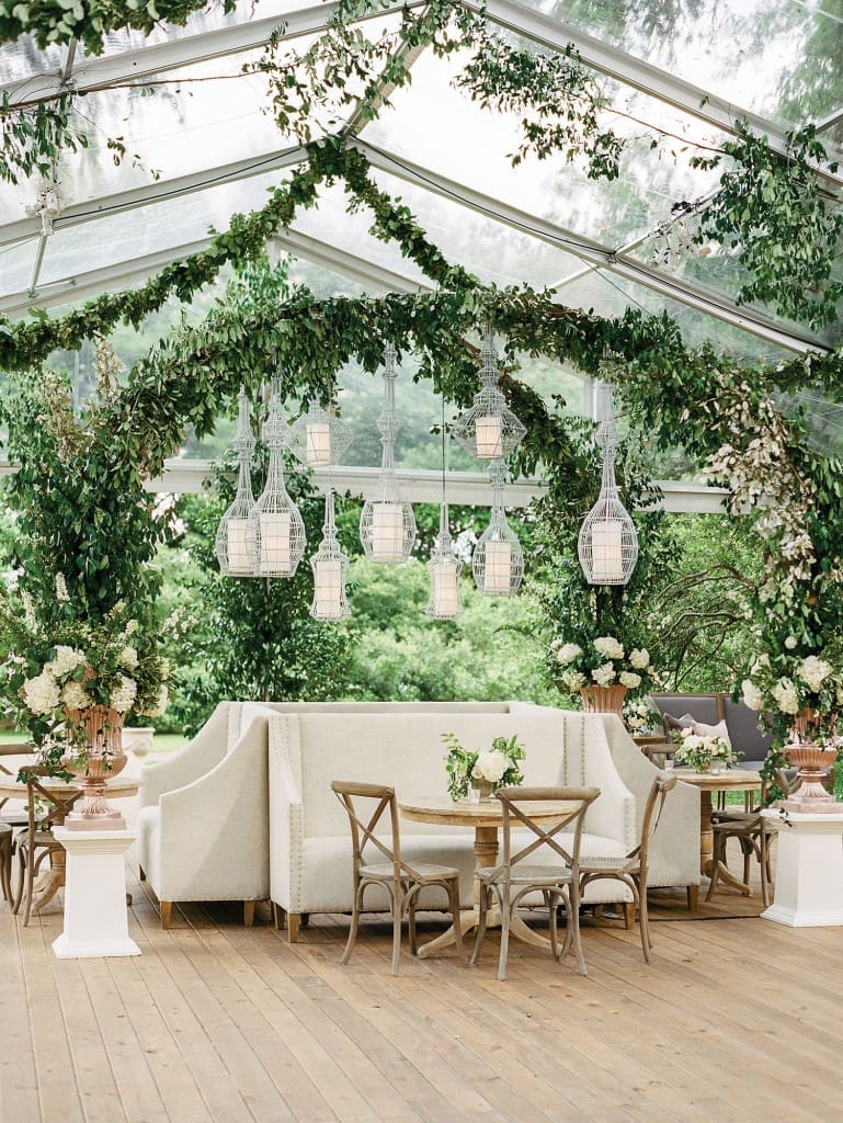 Events in Bloom furnished the couple's reception tents. 