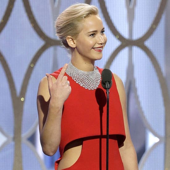 Jennifer Lawrence showed plenty of style at the Golden Globes. Courtesy HFPA. 