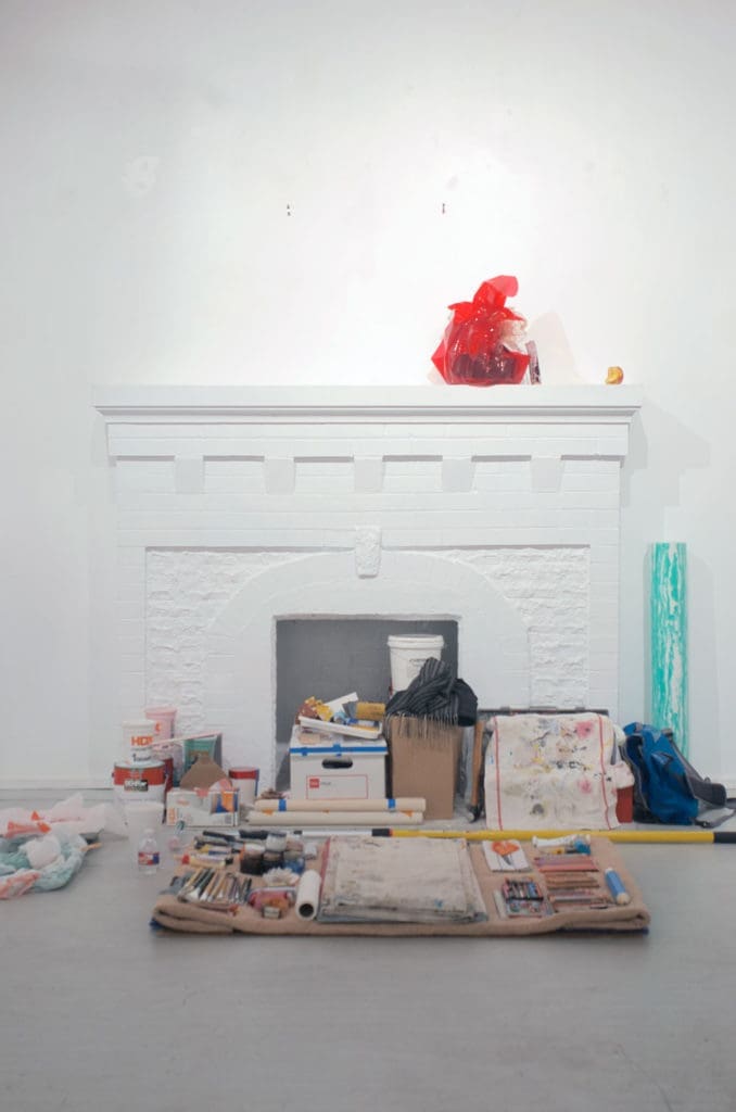 A drawing work in process: behind the scenes at Koelsch Gallery during one of Tucker’s all-nighters.
