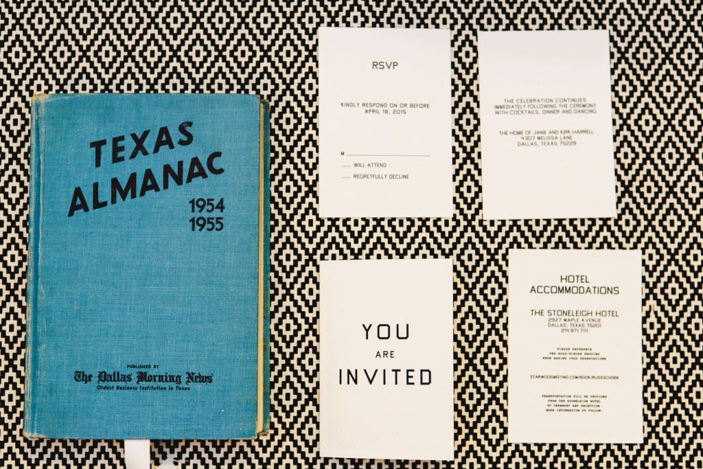 The couple's wedding invitations