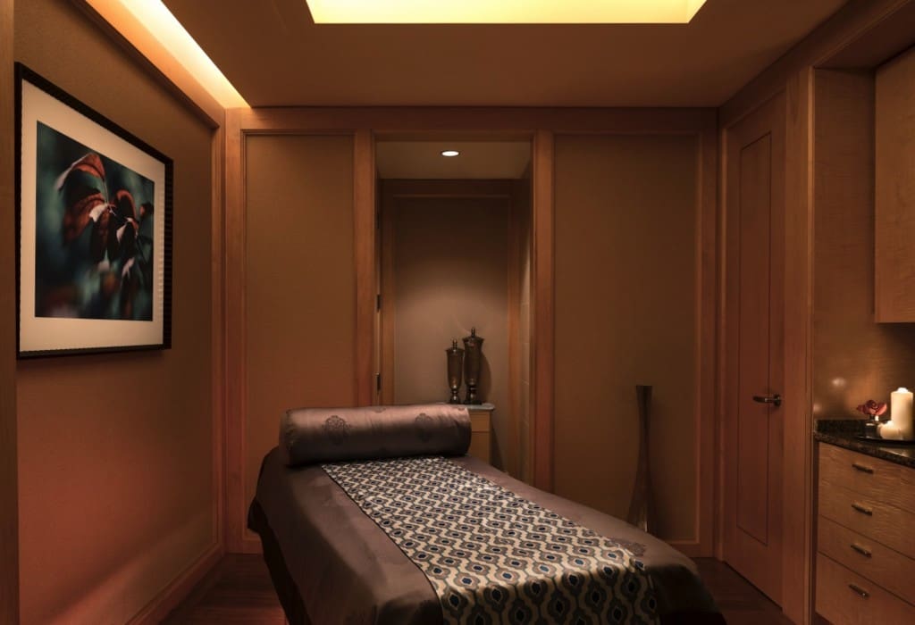 A treatment room at The Ritz-Carlton Spa, Dallas