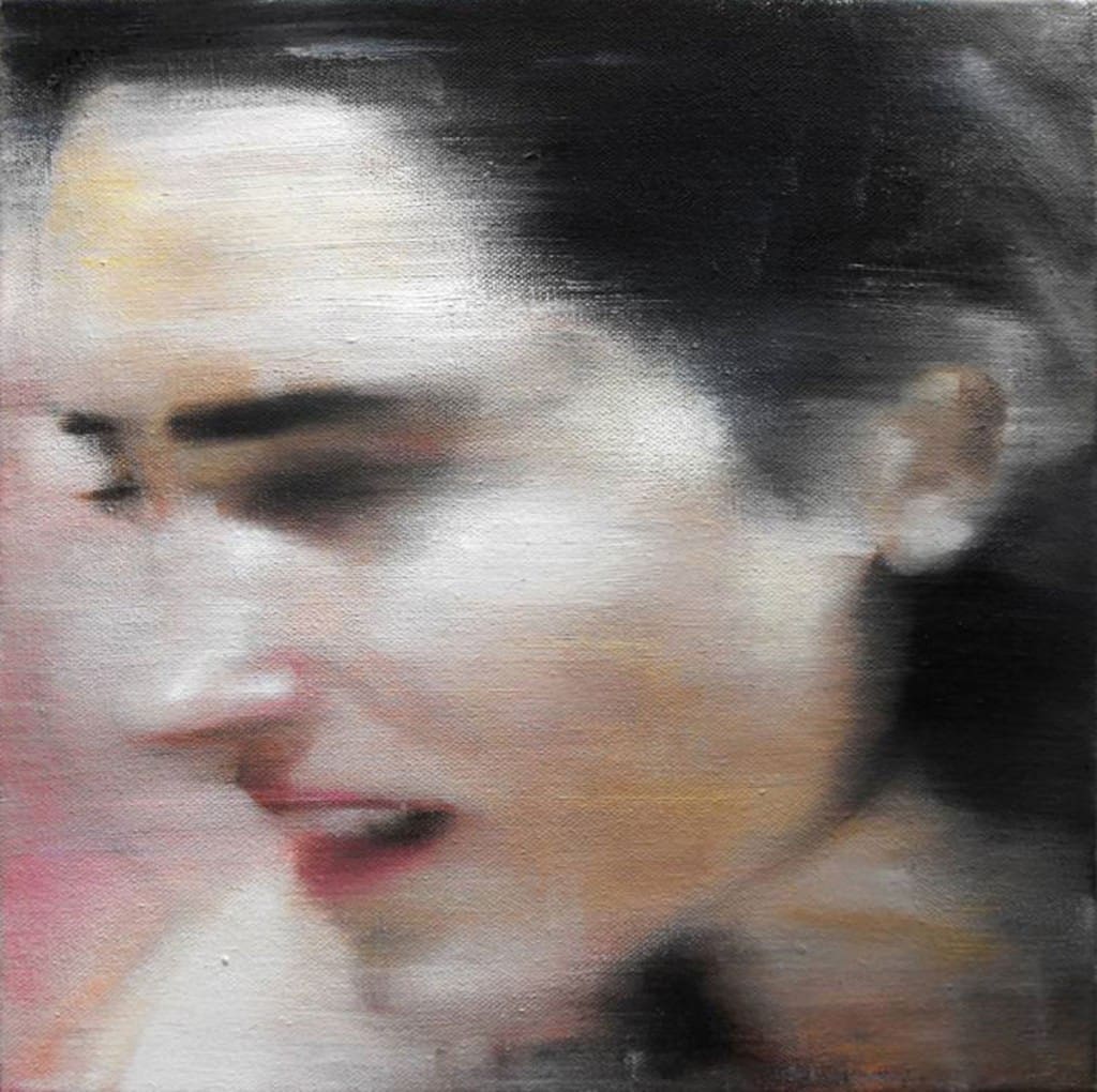 Schwab's "Heroin Face," 2014, while not directly taken from one of the Pop star's film is very Warholian in its subject matter — celebrity, tinseltown and media culture. In this case, the subject is a ringer for actress Jennifer Connelly. 