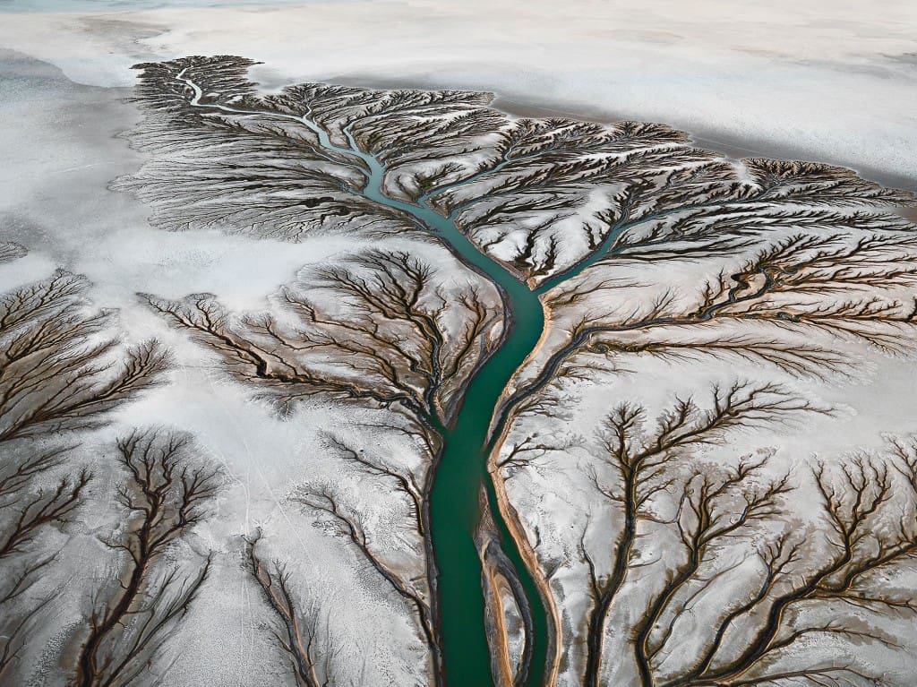 Edward Burtynsky's "Colorado River Delta #2, Near San Felipe, Baja, Mexico," 2011,
from the series "Water," at FotoFest. Image courtesy the artist. 
