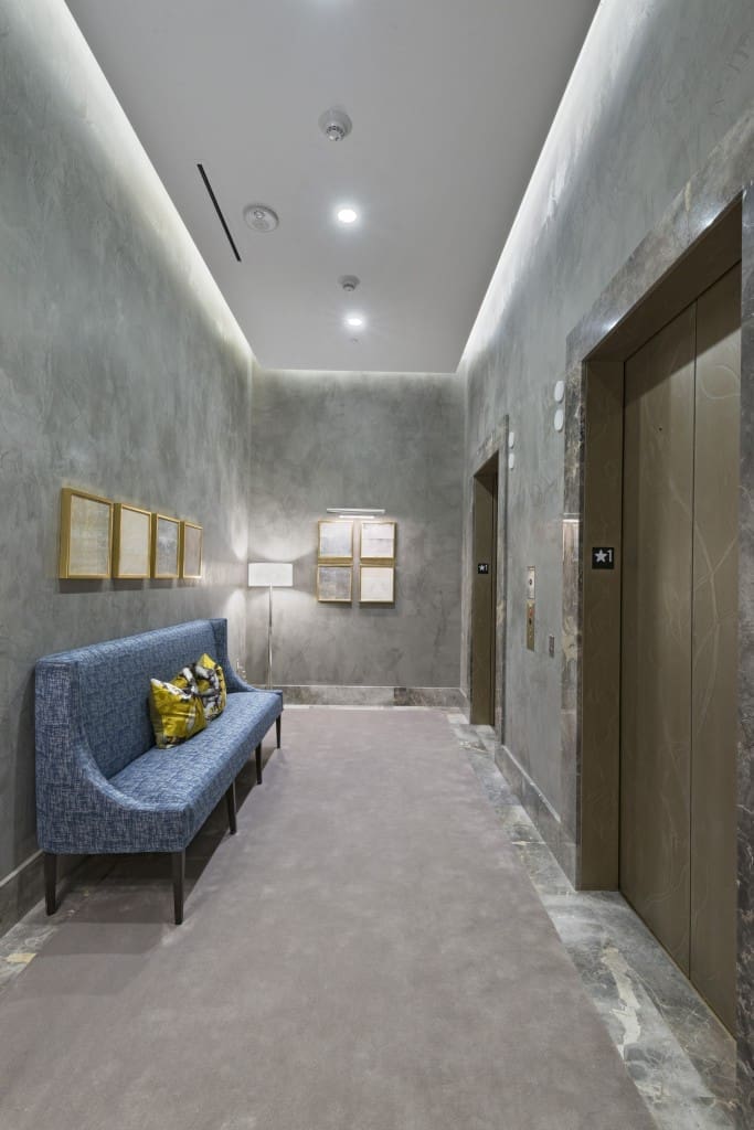 Belfiore's lobby includes little pockets that create a feeling of escape.