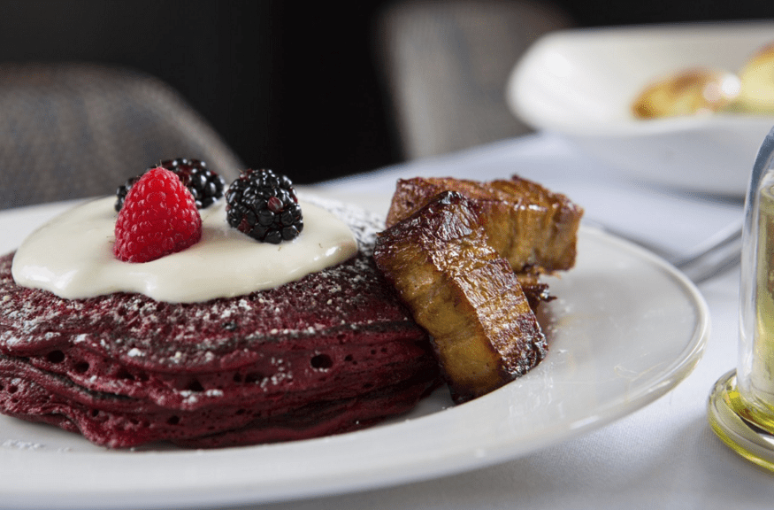 Red velvet waffles courtesy Black & White. 